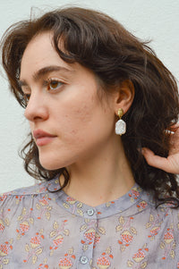 SUN Molten Freshwater Pearl Earrings - The Mercantile London