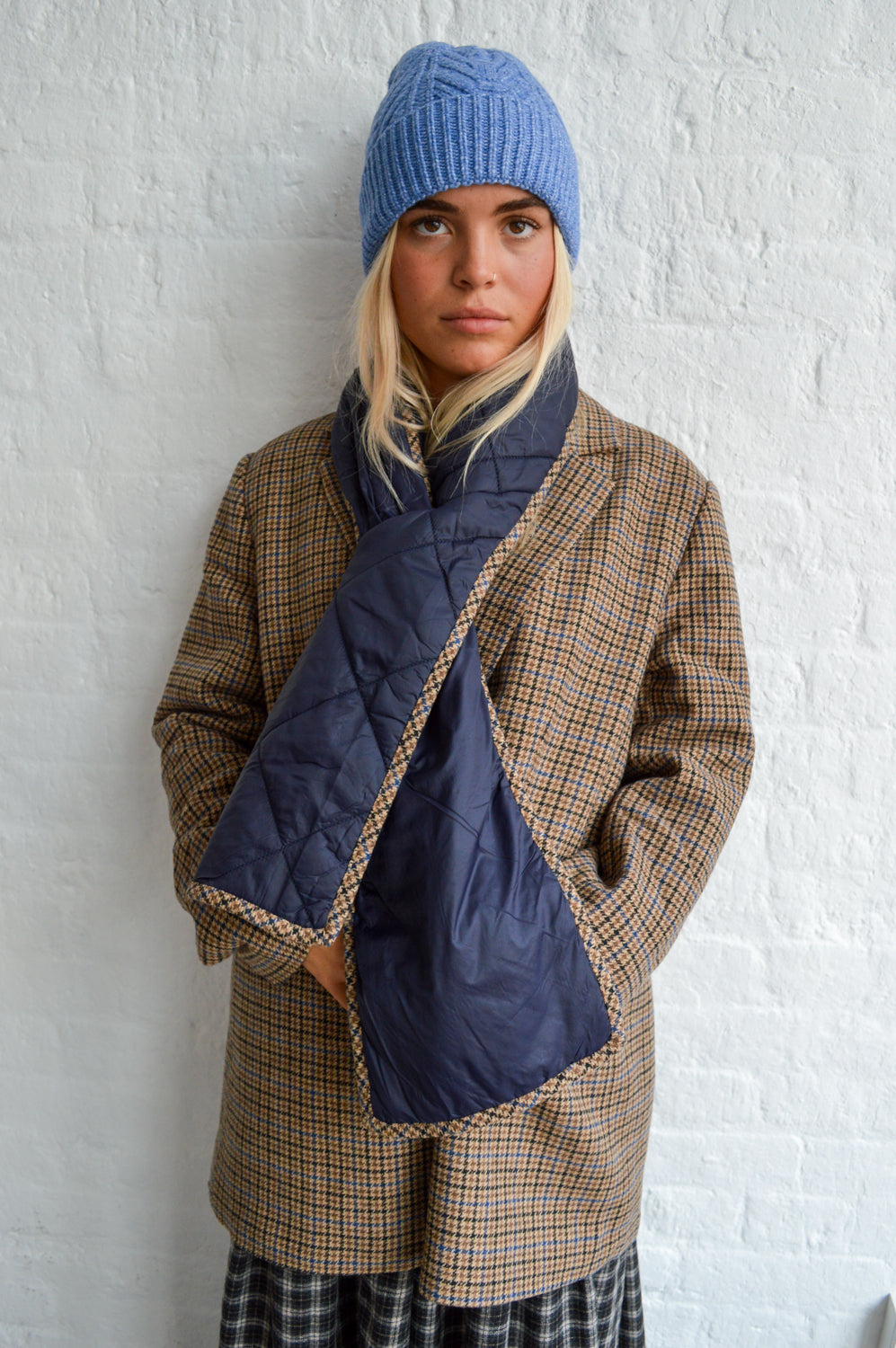 Nice Things Harris Check Blazer And Scarf - The Mercantile London