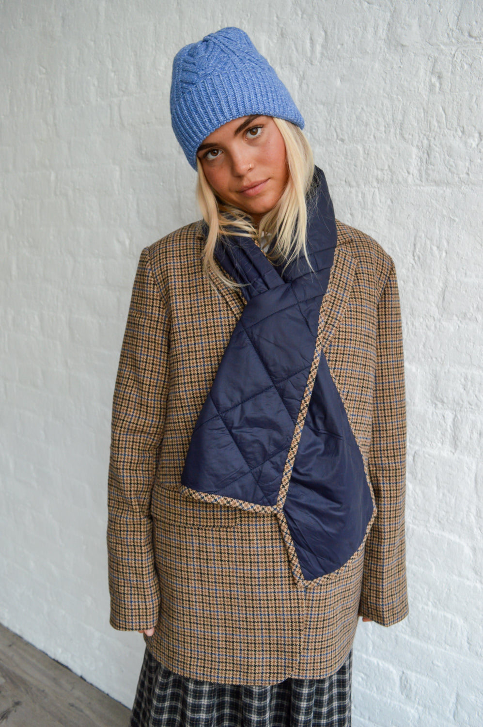 Nice Things Harris Check Blazer And Scarf - The Mercantile London