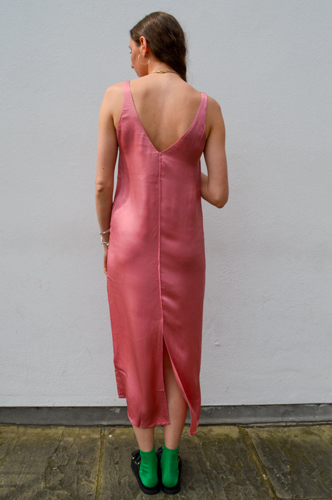 Yerse Sateen Camisole Pink Dress - The Mercantile London