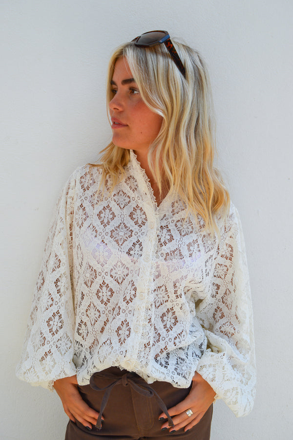 Grace & Mila Anita Ivory Lace Blouse
