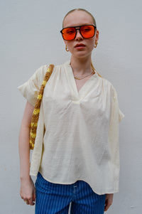 FRNCH Lalla Cream Blouse - The Mercantile London