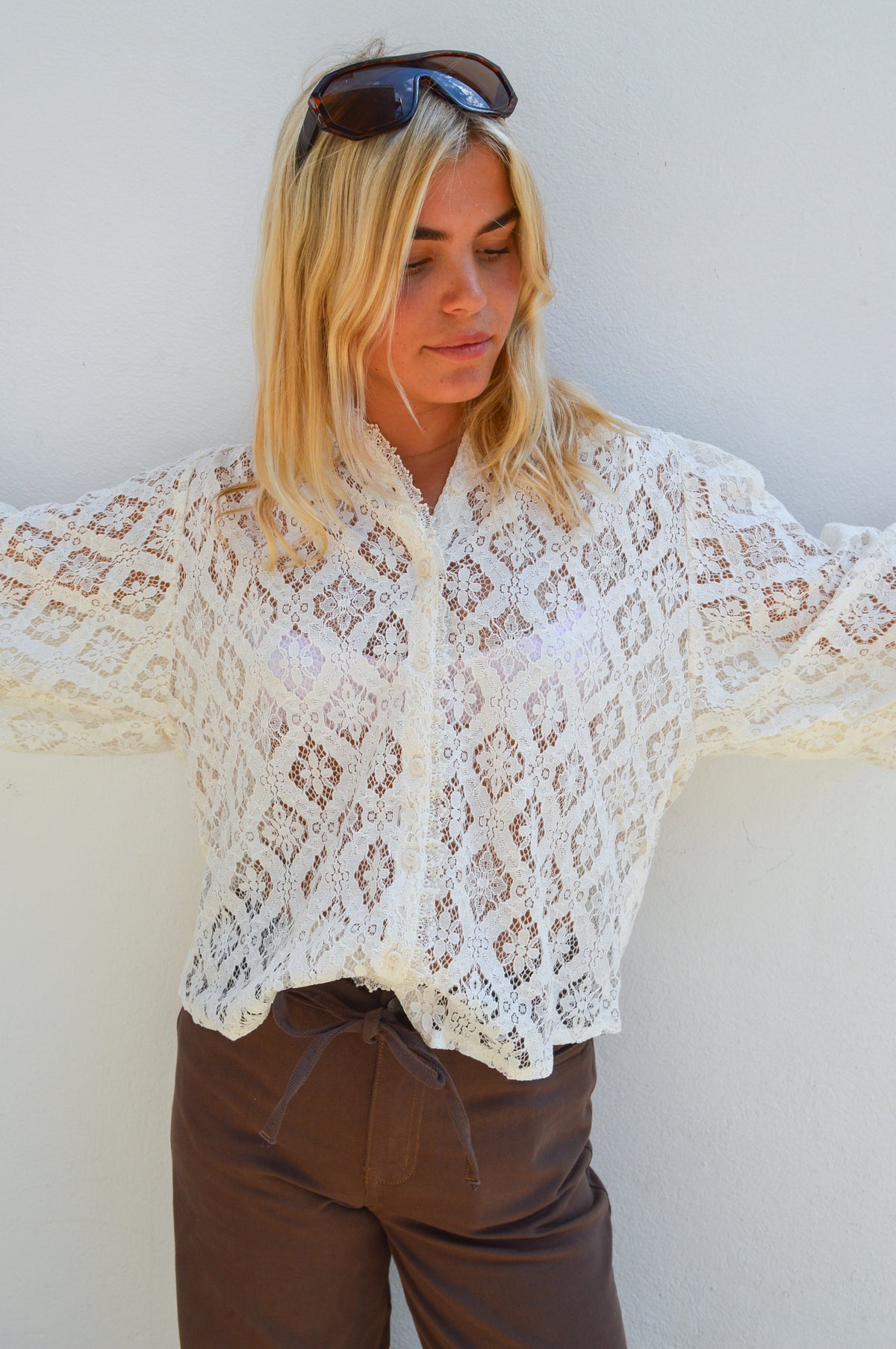 Grace & Mila Anita Ivory Lace Blouse