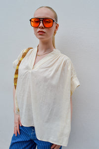 FRNCH Lalla Cream Blouse - The Mercantile London