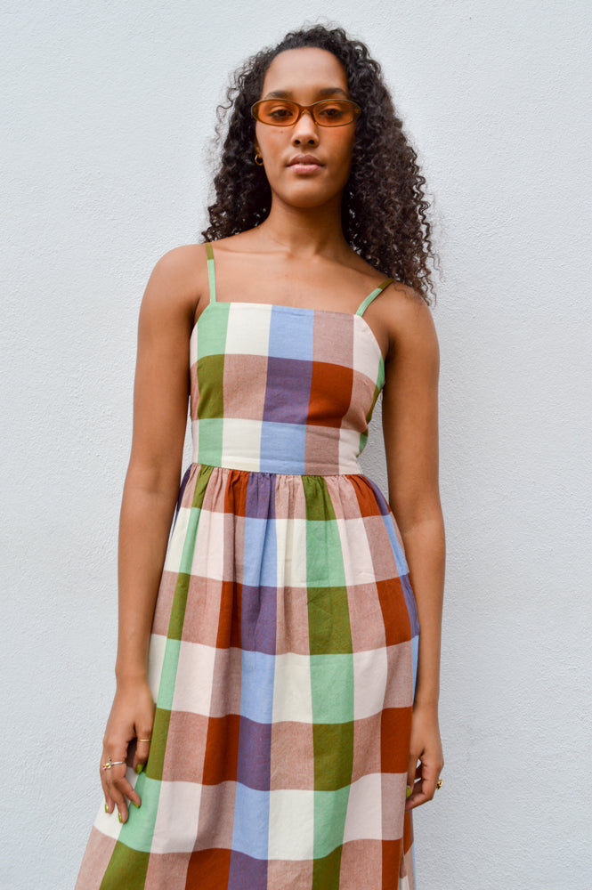 Thinking Mu Paola Multicolour Check Dress - The Mercantile London