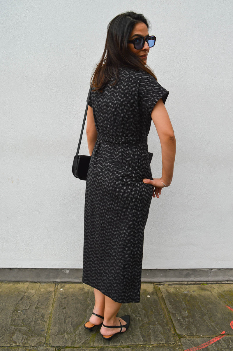 Nice Things Black Wrap Dress - The Mercantile London