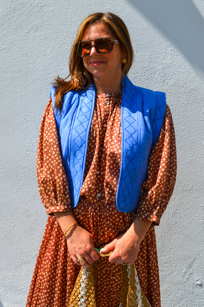 By-Bar Isla Sapphire Blue Athia Gilet - The Mercantile London