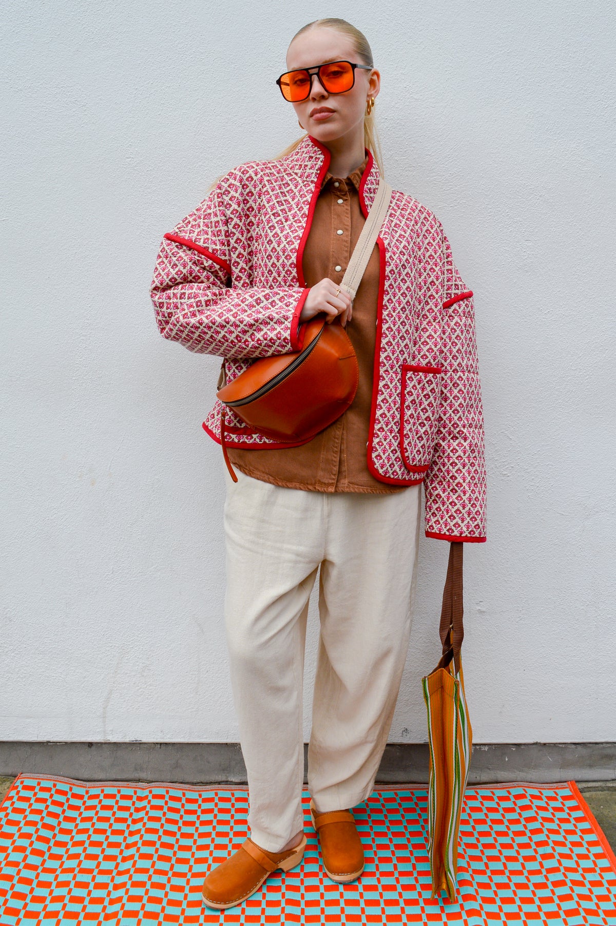 ICHI Linno Ecru Barrel Leg Trousers - The Mercantile London