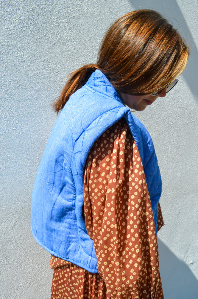 By-Bar Isla Sapphire Blue Athia Gilet - The Mercantile London