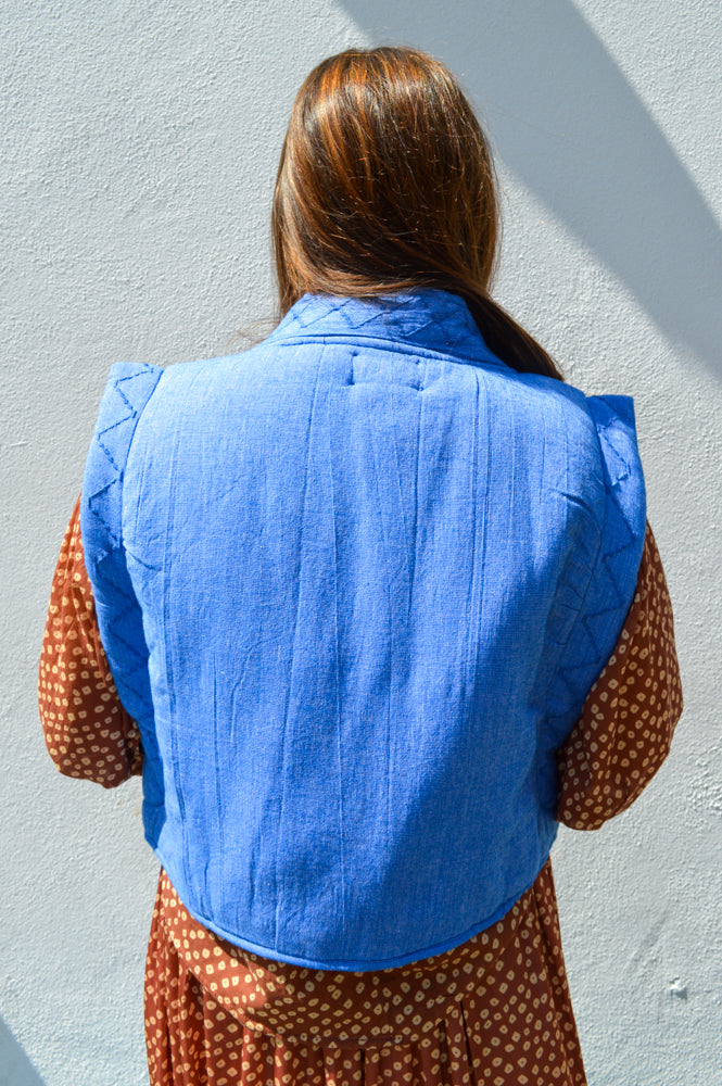 By-Bar Isla Sapphire Blue Athia Gilet - The Mercantile London