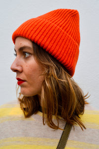 Billy Bamboo Merino Wool Orange Beanie - The Mercantile London