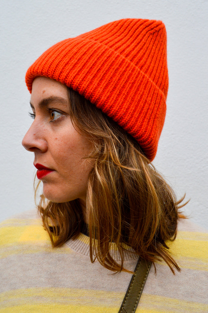 Billy Bamboo Merino Wool Orange Beanie - The Mercantile London