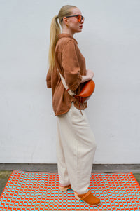 ICHI Linno Ecru Barrel Leg Trousers - The Mercantile London