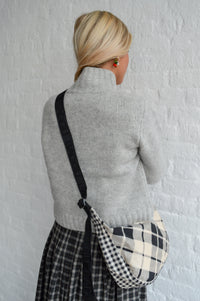 Baggu Medium Nylon Mixed Plaid Crescent Bag - The Mercantile London