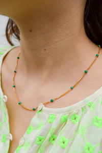 Shyla Venus Slim Malachite Necklace - The Mercantile London