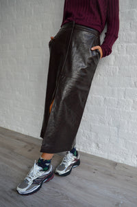 Minus Dorothea Carafe Brown Midi Skirt - The Mercantile London