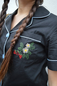Helmstedt Fiona Embroidered Black Shirt - The Mercantile London