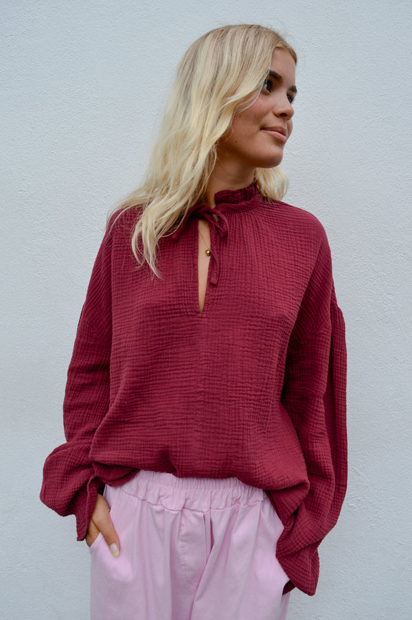 The New Society Olivia Plum Blouse - The Mercantile London