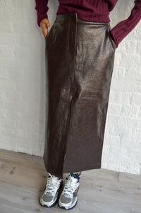 Minus Dorothea Carafe Brown Midi Skirt - The Mercantile London