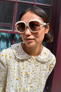Amente Cream & Yellow Peter Pan Collar Shirt
