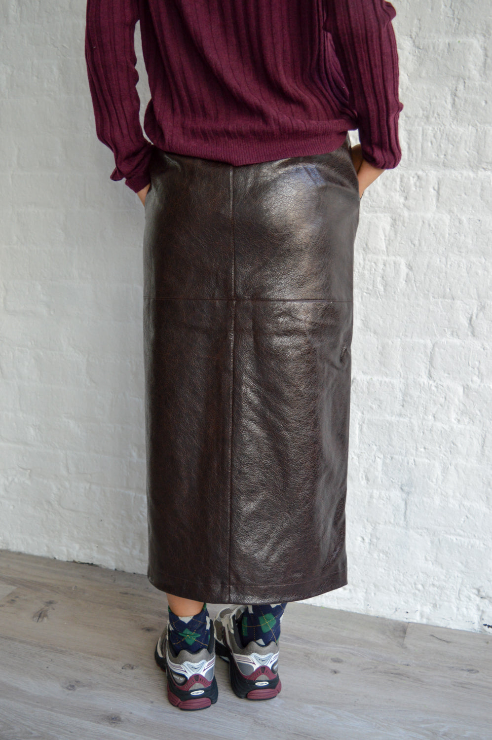 Minus Dorothea Carafe Brown Midi Skirt - The Mercantile London