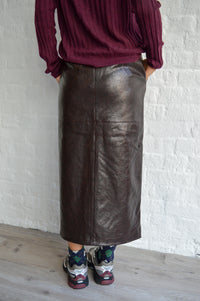 Minus Dorothea Carafe Brown Midi Skirt - The Mercantile London