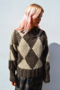 Dawn x Dare Erica Mocha Diamond Jumper - The Mercantile London