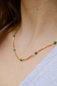 Shyla Venus Slim Malachite Necklace - The Mercantile London