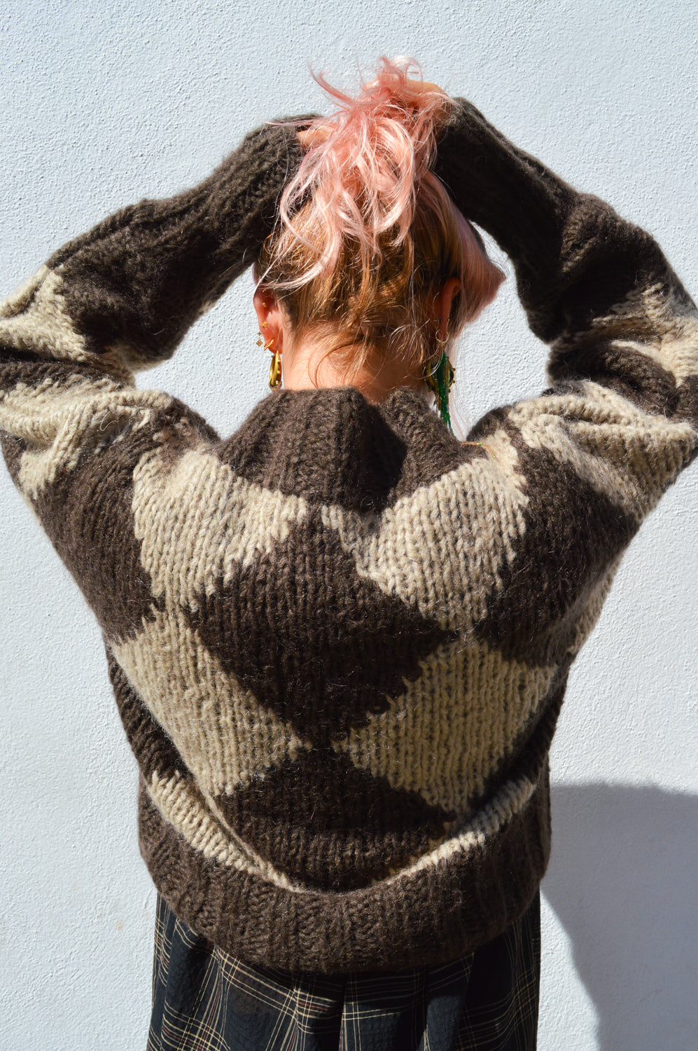 Dawn x Dare Erica Mocha Diamond Jumper - The Mercantile London