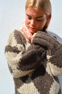 Dawn x Dare Erica Mocha Diamond Jumper - The Mercantile London