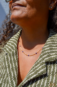 Shyla Venus Slim Lapis Necklace - The Mercantile London