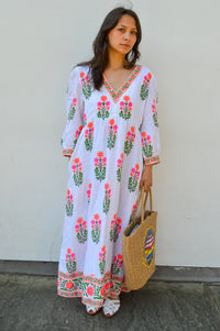 Pink City Prints Pushkar Neon Botanical Dress - The Mercantile London
