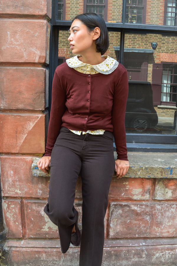 Fransa Zu Rum Raisin Cardigan