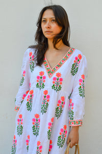 Pink City Prints Pushkar Neon Botanical Dress - The Mercantile London