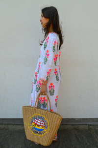 Pink City Prints Pushkar Neon Botanical Dress - The Mercantile London