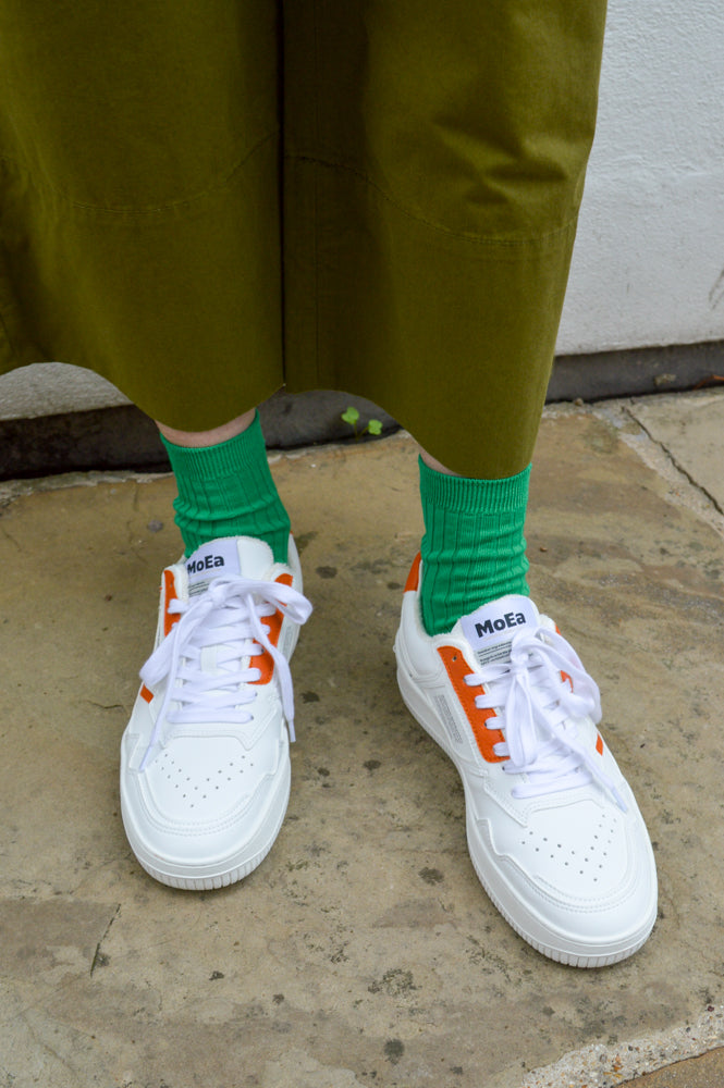 MoEa GEN1 - Orange White and Orange Sneakers - The Mercantile London