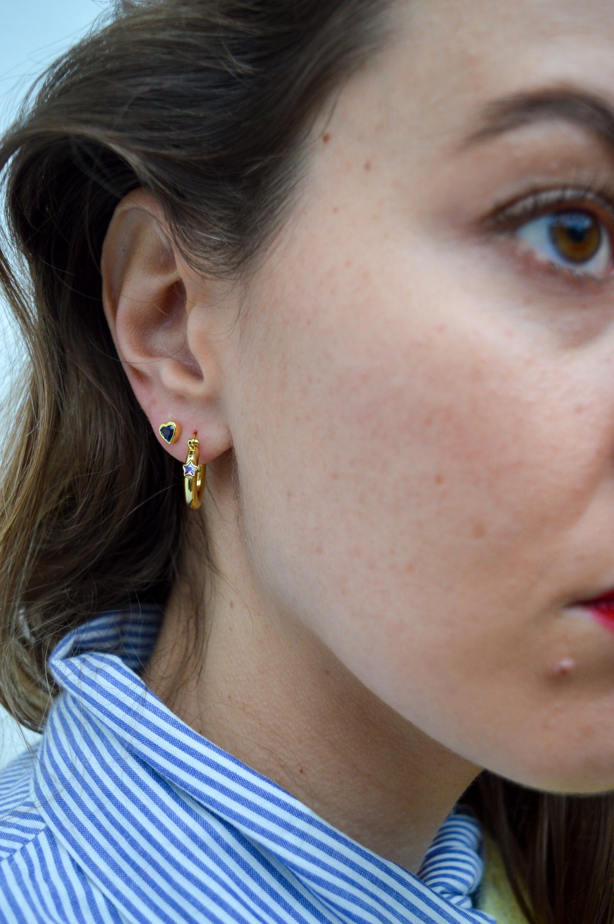 Anna + Nina Single Sally Hoop Earring - The Mercantile London