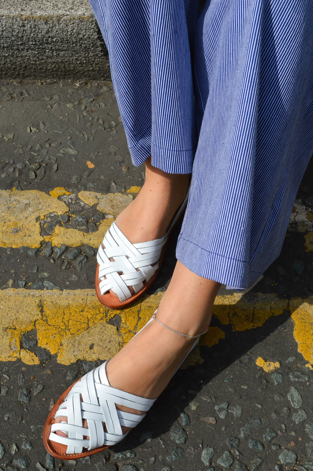 Leon & Harper Costa White Sandals - The Mercantile London
