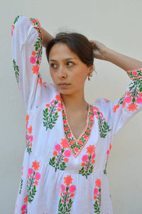 Pink City Prints Pushkar Neon Botanical Dress - The Mercantile London