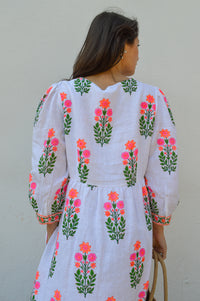 Pink City Prints Pushkar Neon Botanical Dress - The Mercantile London
