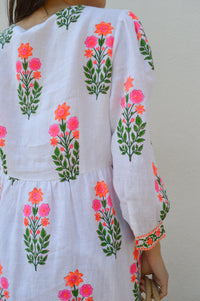 Pink City Prints Pushkar Neon Botanical Dress - The Mercantile London