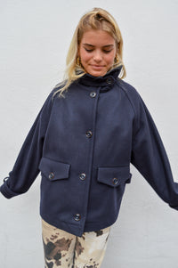 Sessùn Lee Wooly Navy Coat - The Mercantile London