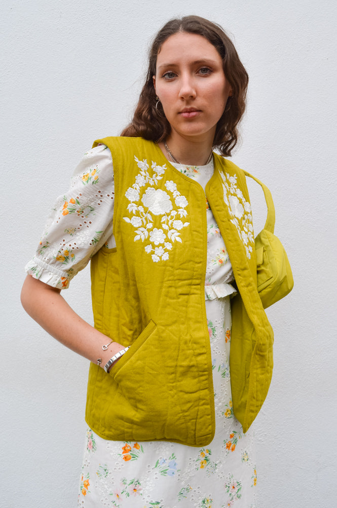 Louise Misha Marcianne Moss Sleeveless Jacket - The Mercantile London