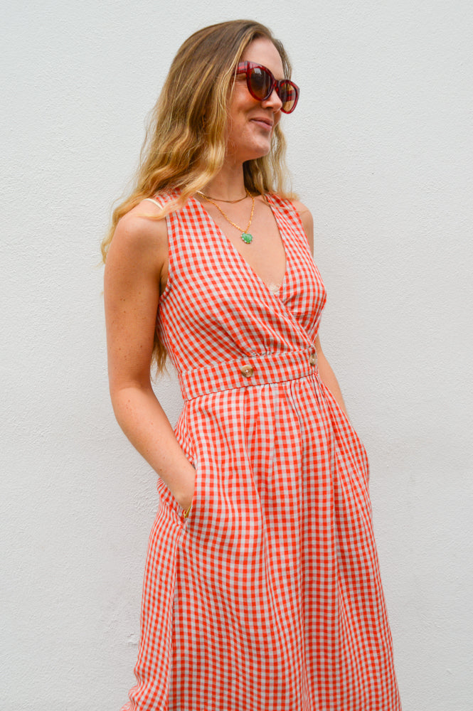 Indi & Cold Crossover Red Dress - The Mercantile London