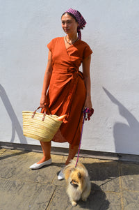 Artisans Of Humanity Darcy Rust Wrap Dress