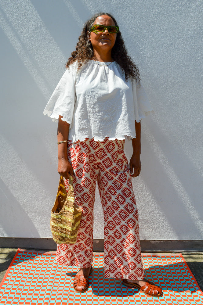ICHI Lerin Fire Whirl Ikat Pants - The Mercantile London