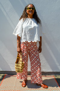 ICHI Lerin Fire Whirl Ikat Pants - The Mercantile London