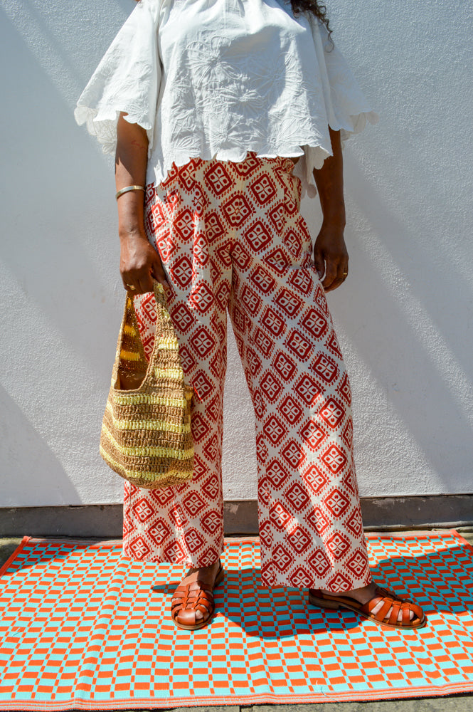 ICHI Lerin Fire Whirl Ikat Pants - The Mercantile London