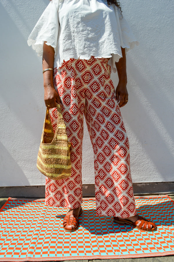 ICHI Lerin Fire Whirl Ikat Pants - The Mercantile London