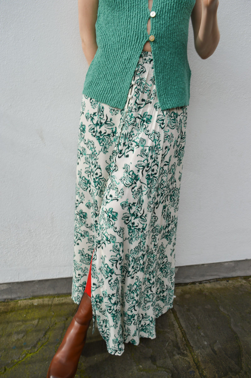 Atelier Rêve Rosie Pepper Green Flower Skirt - The Mercantile London